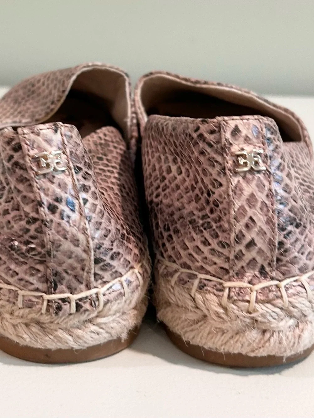 Sam Edelman Metallic Nude Espadrille Flats Slip On Jute Summer Shoes 7